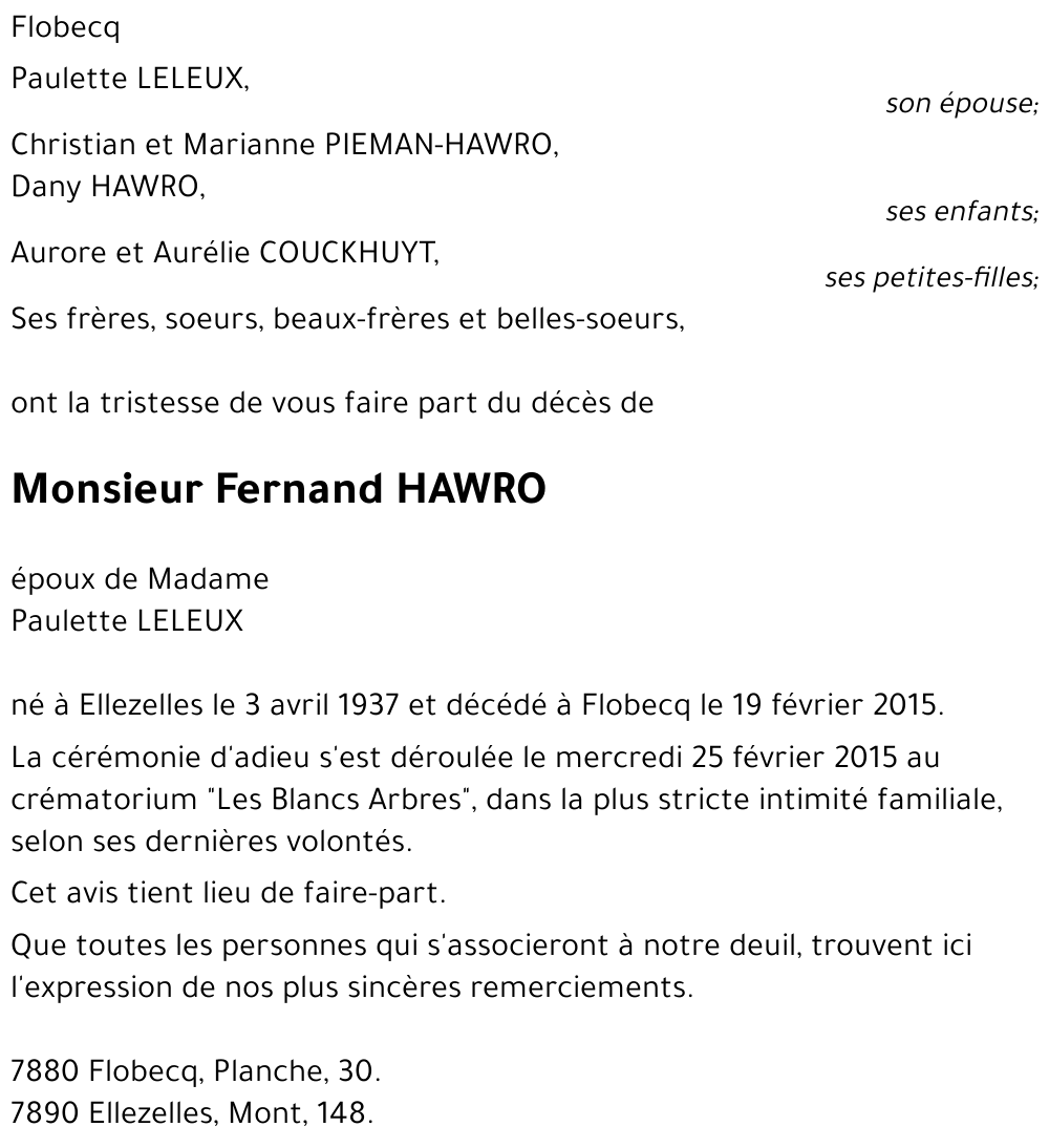 Fernand HAWRO