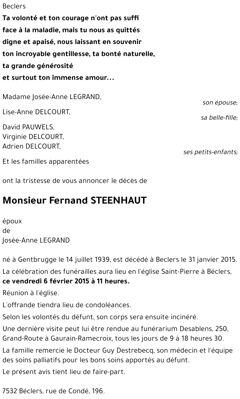 Fernand STEENHAUT