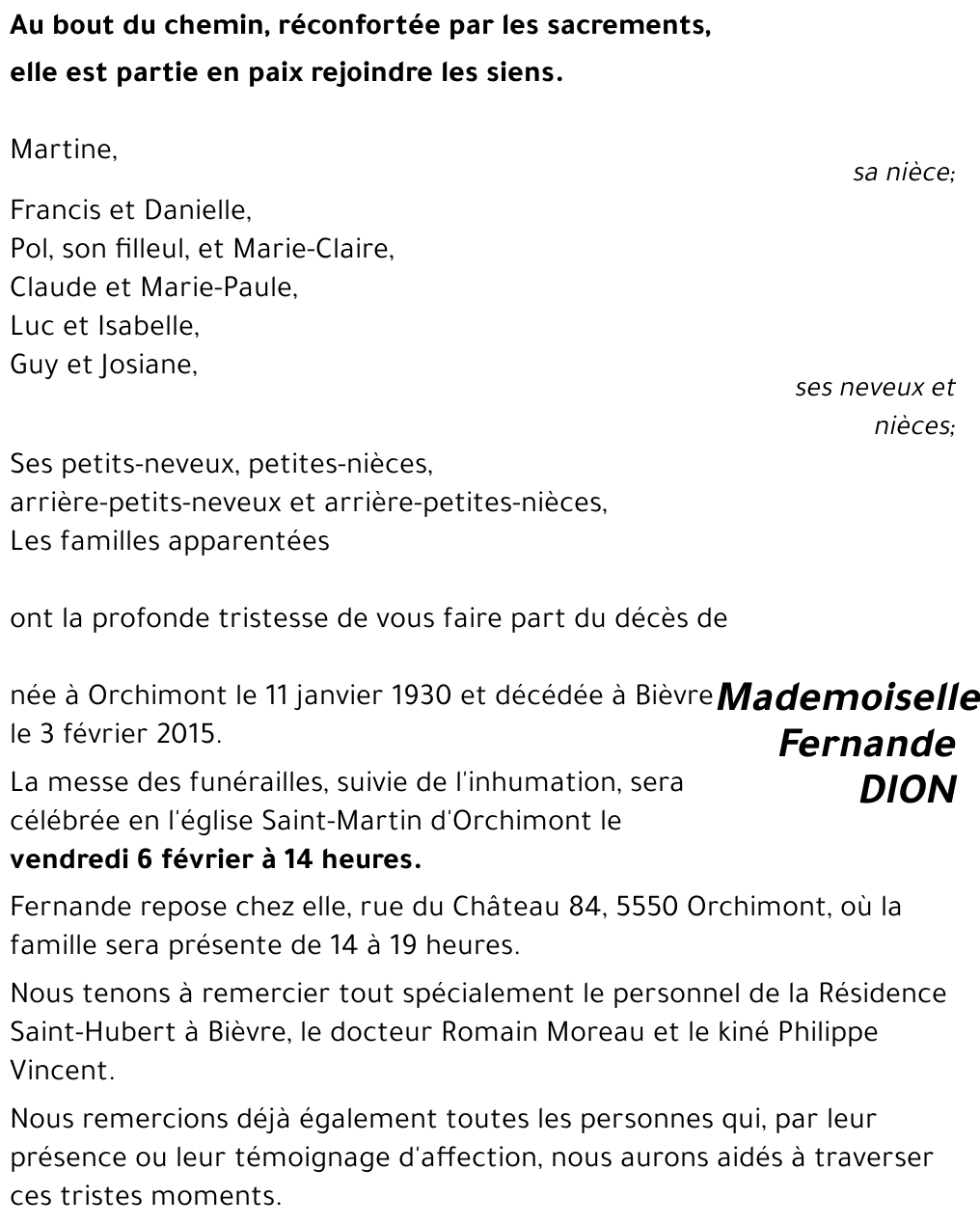 Fernande DION