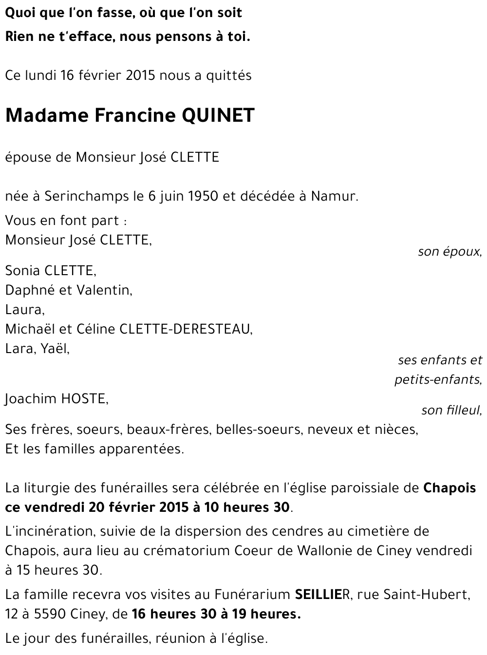 Francine QUINET
