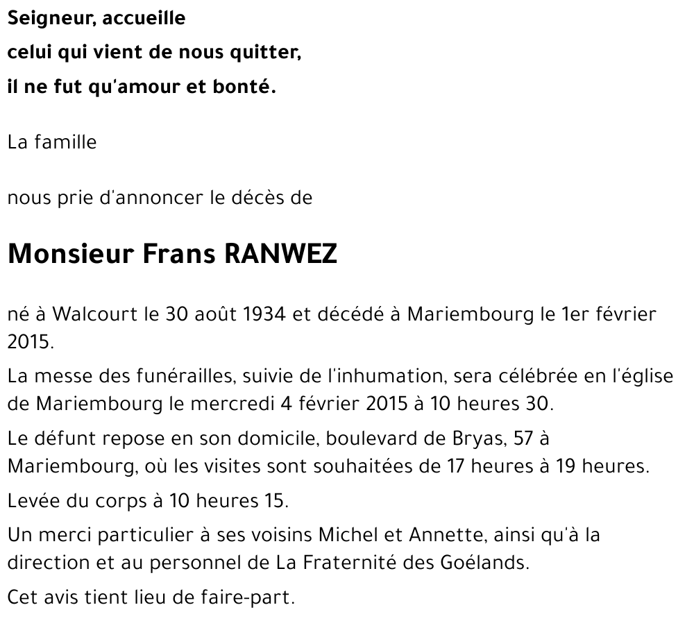 Frans RANWEZ