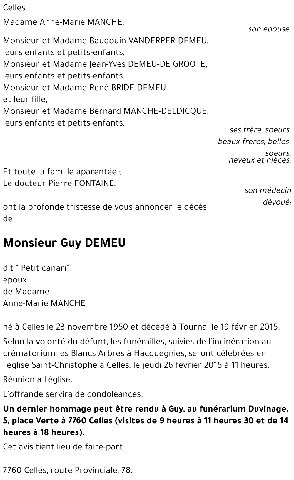 Guy DEMEU