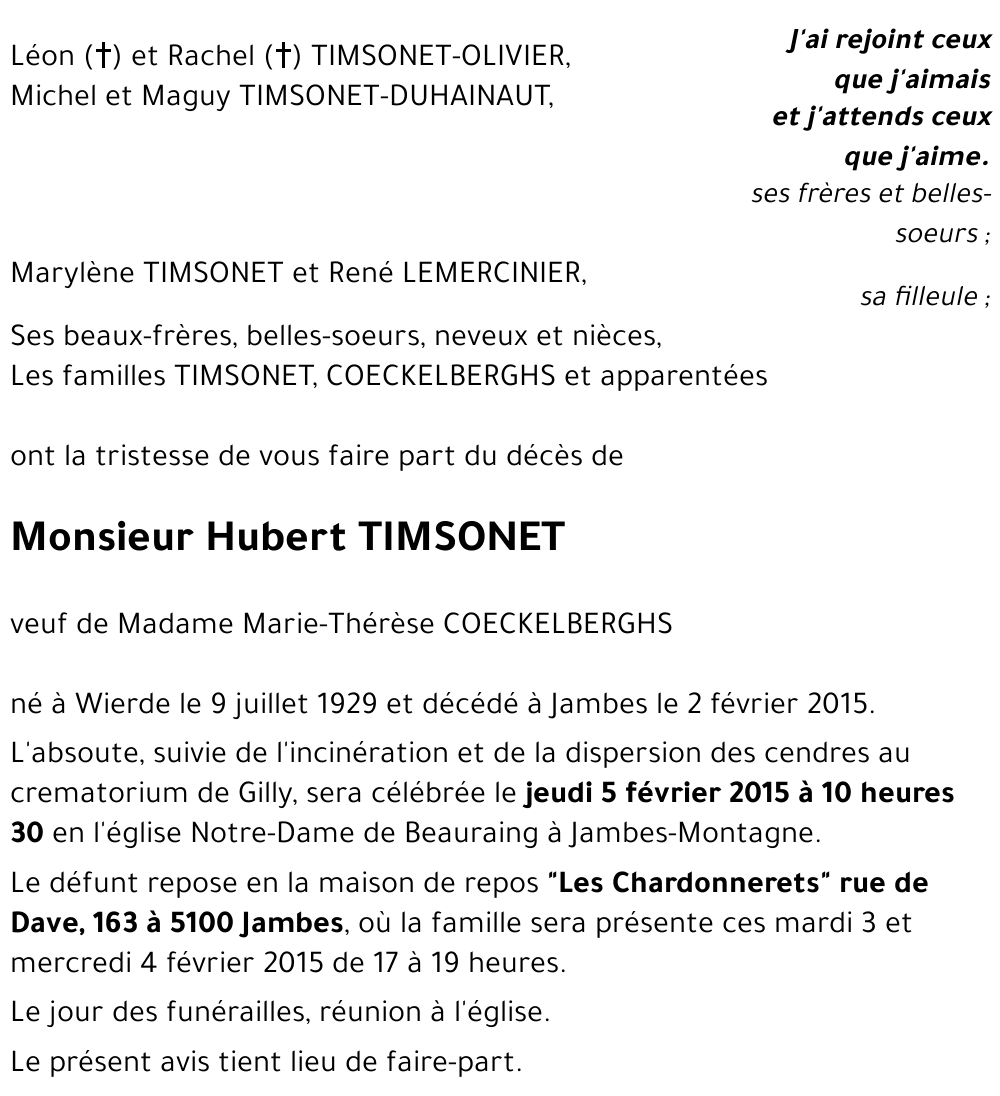 Hubert TIMSONET