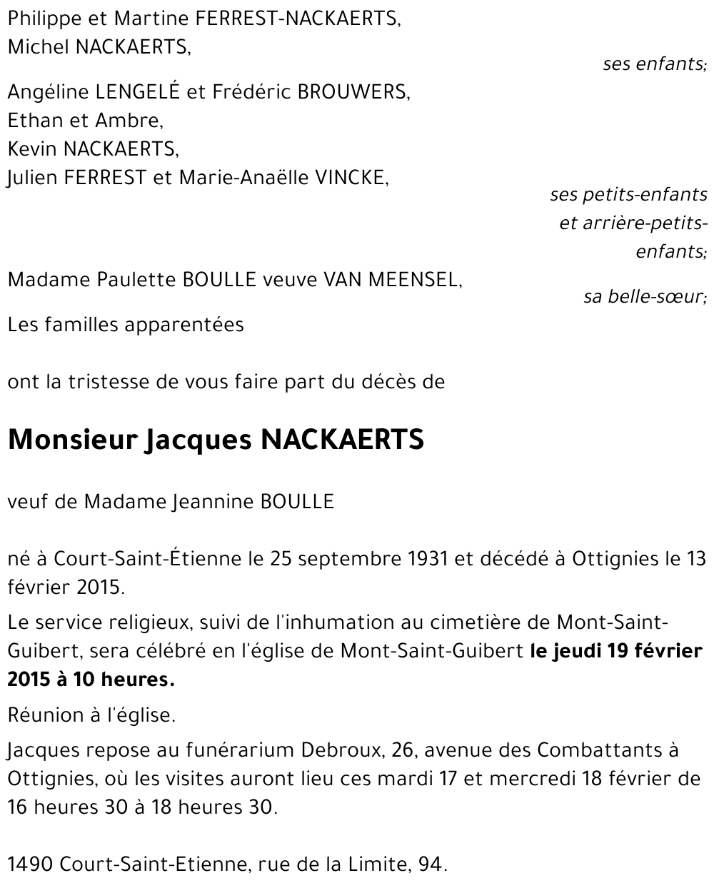 Jacques NACKAERTS
