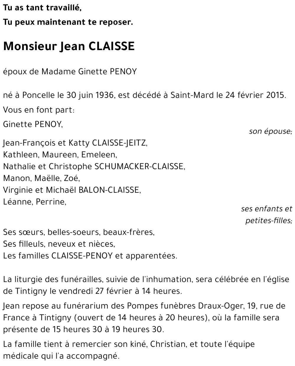 Jean CLAISSE