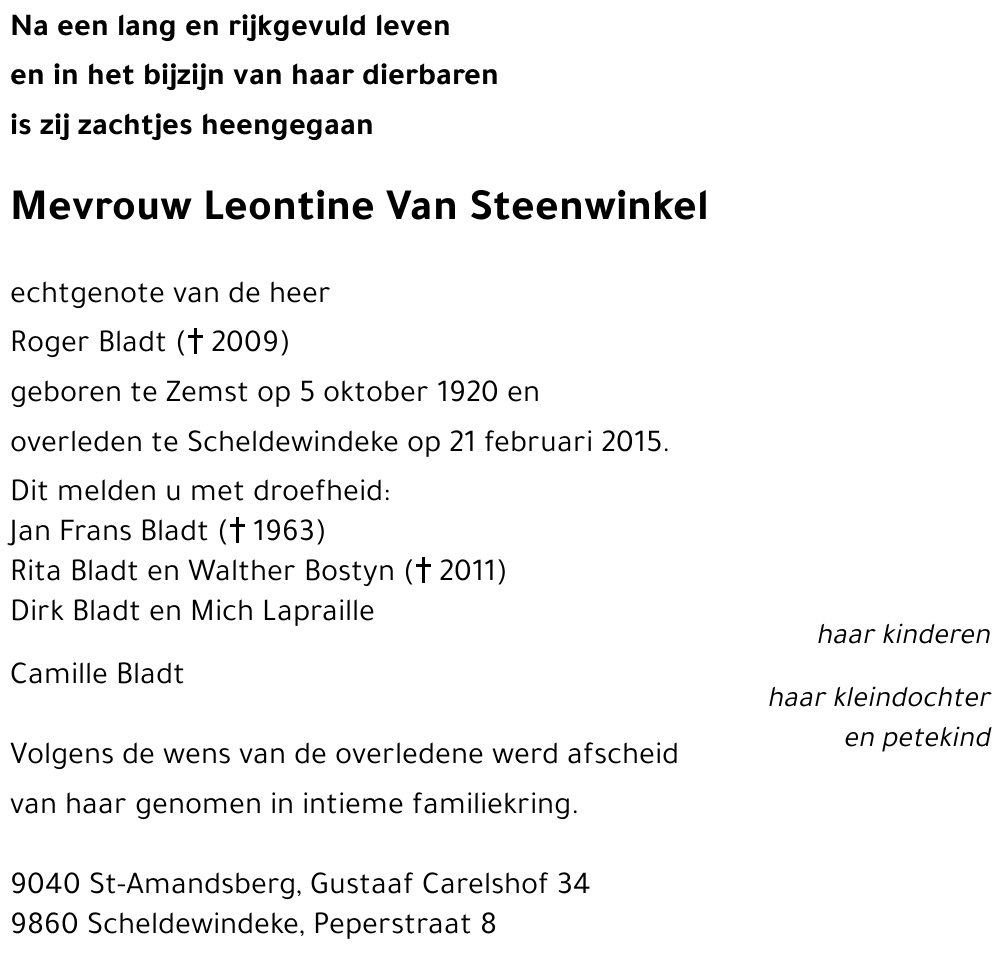 Leontine Van Steenwinkel