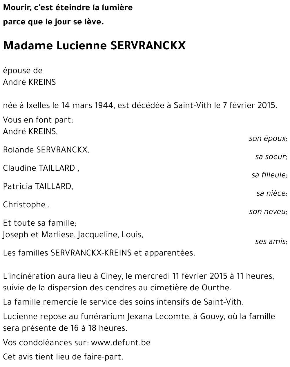 Lucienne Servranckx