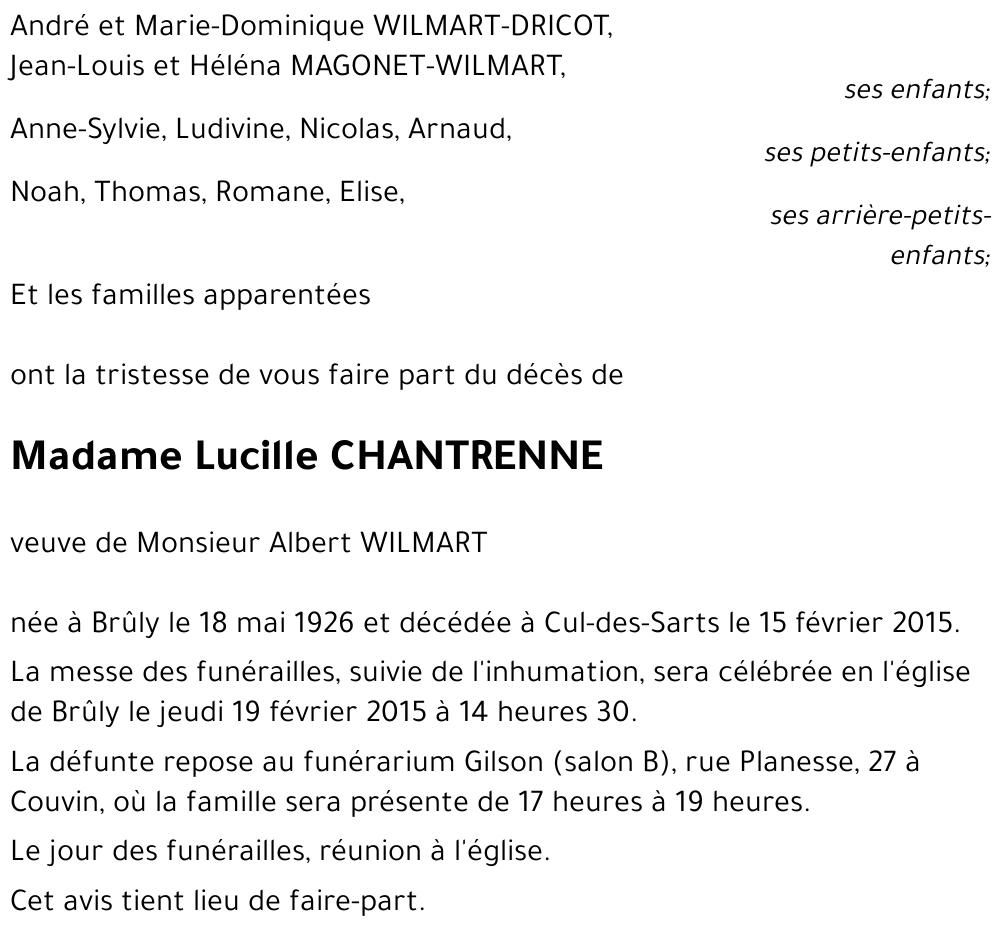 Lucille CHANTRENNE