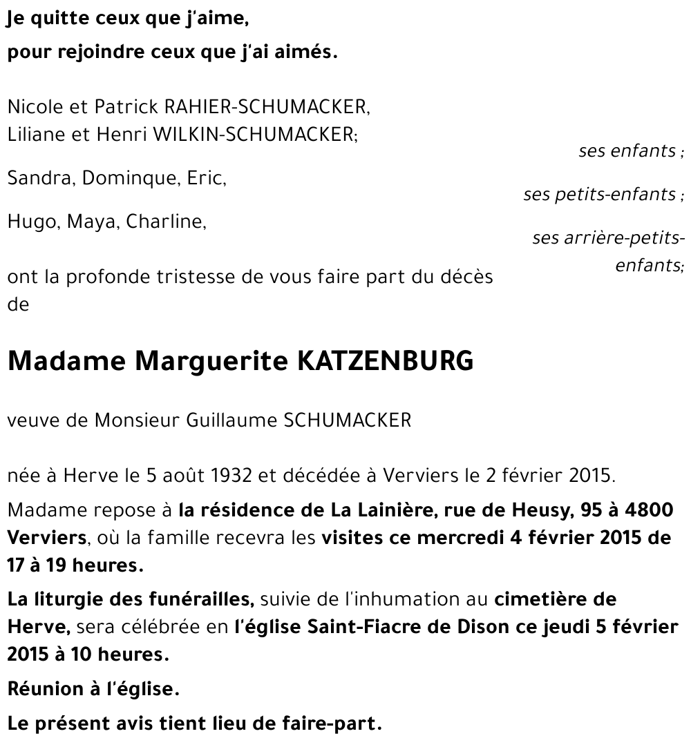 Marguerite KATZENBURG