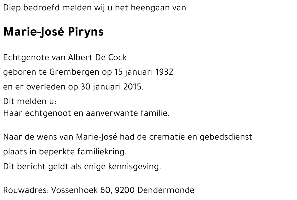 Marie-José Piryns