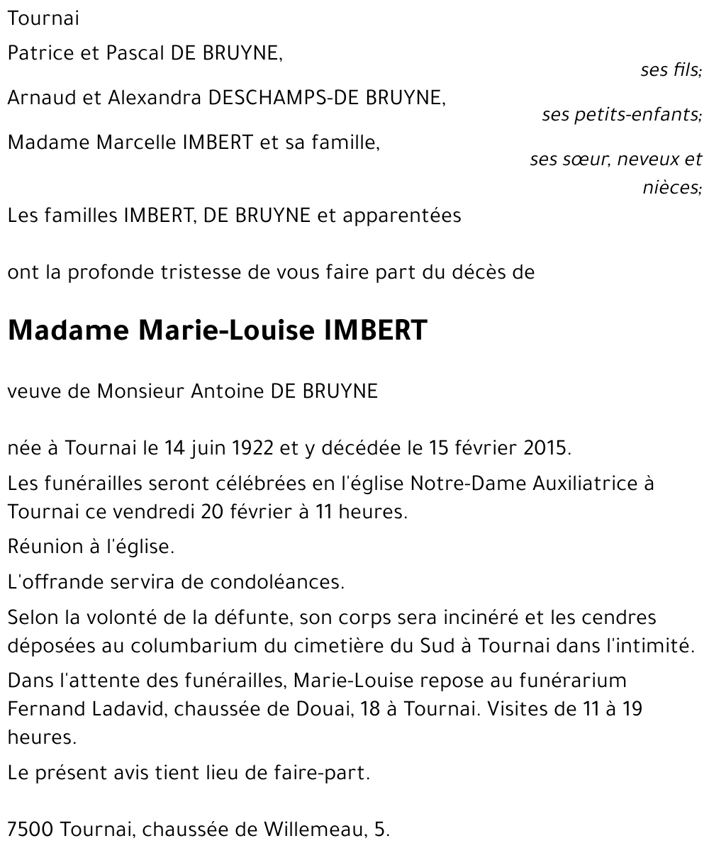 Marie-Louise IMBERT