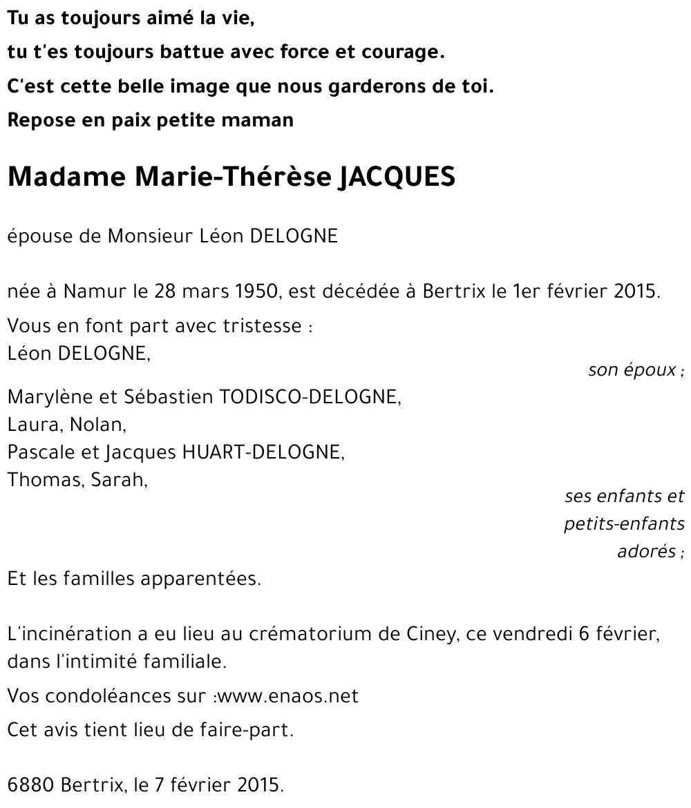 Marie-Thérèse JACQUES