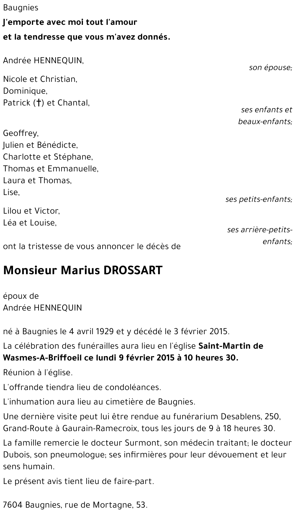 Marius DROSSART