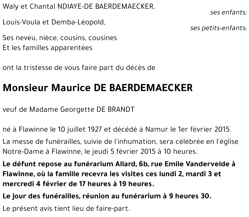 Maurice DE BAERDEMAECKER