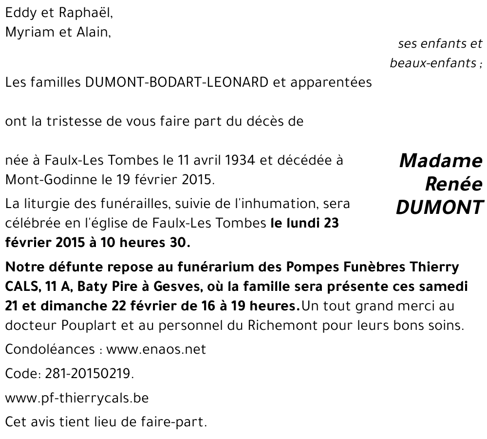 Renée DUMONT