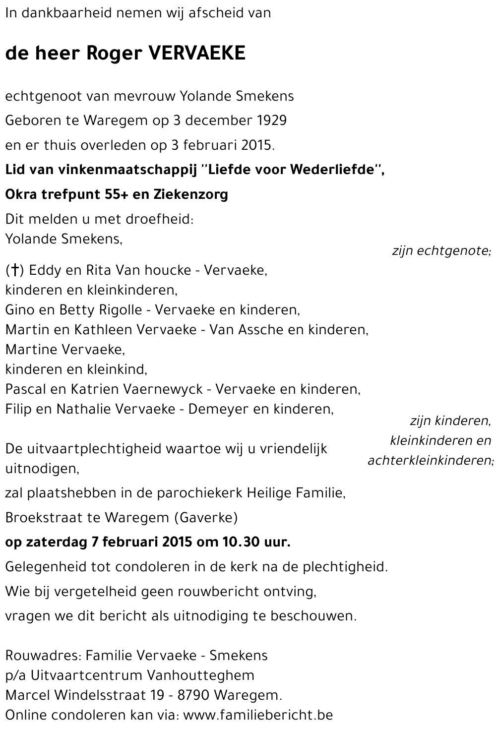 Roger VERVAEKE