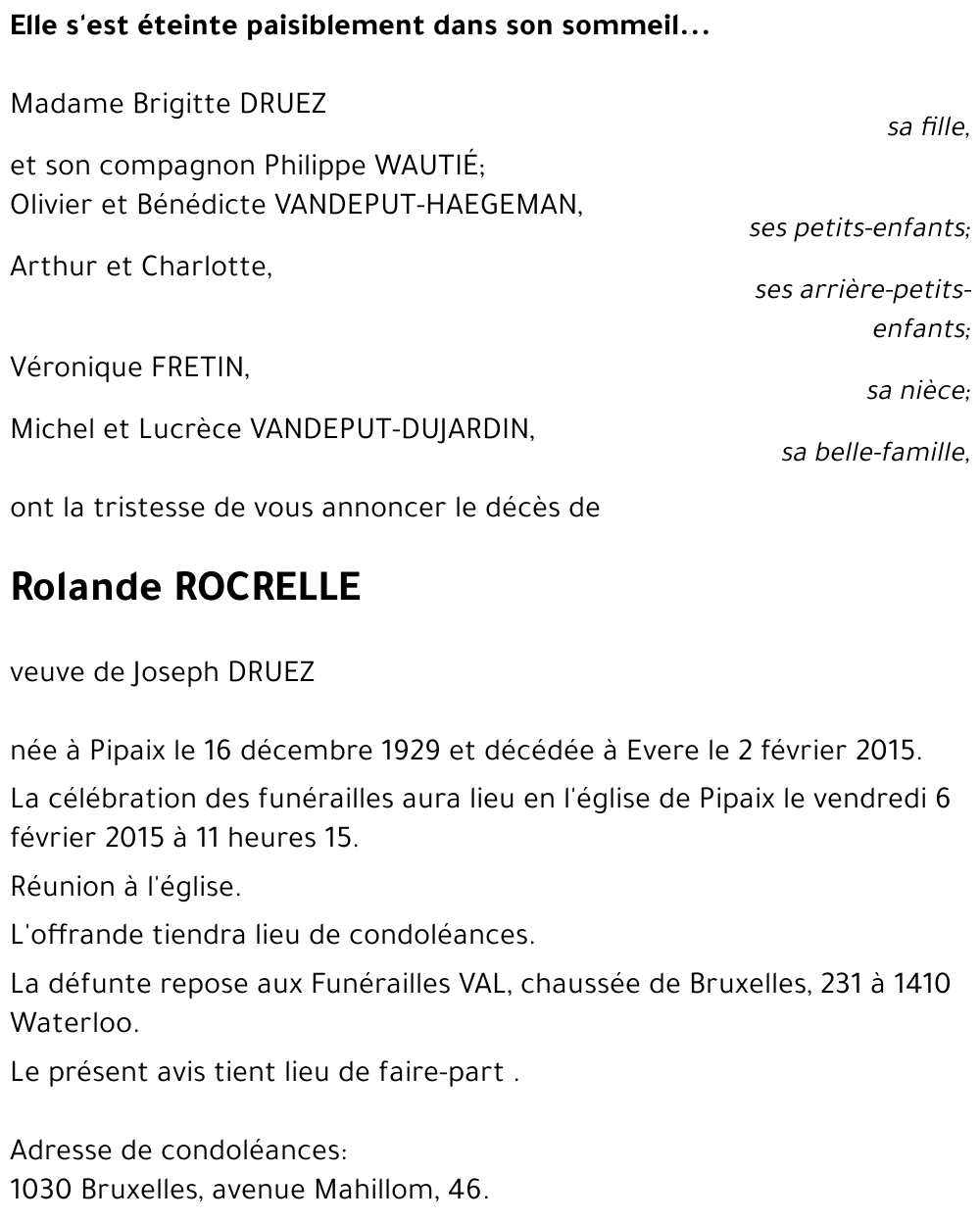 Rolande ROCRELLE