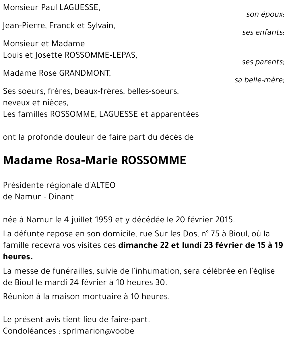 Rosa-Marie ROSSOMME