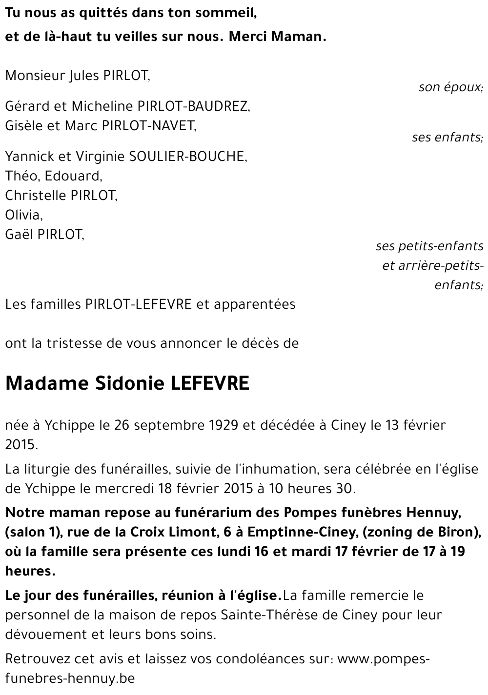 Sidonie LEFEVRE