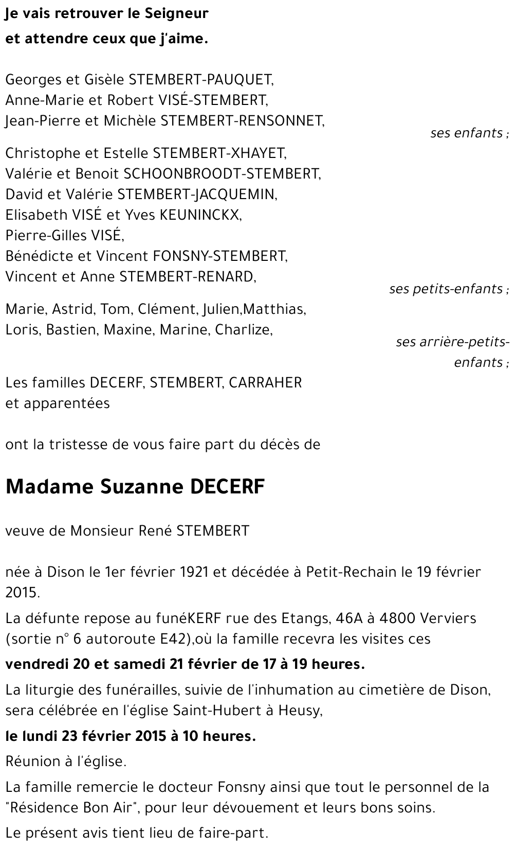 Suzanne DECERF