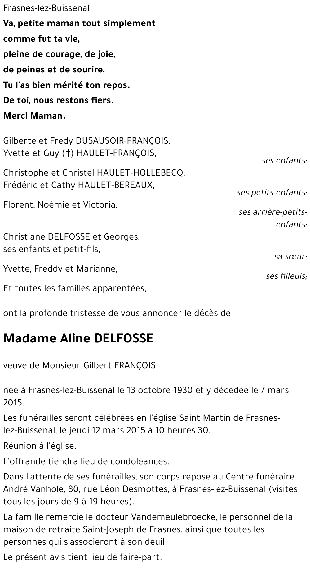 Aline DELFOSSE
