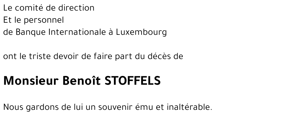 Benoît STOFFELS