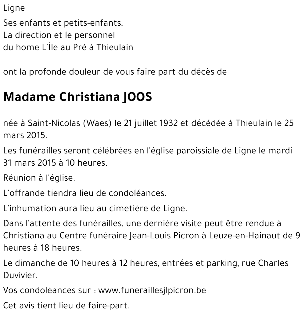 Christiana JOOS