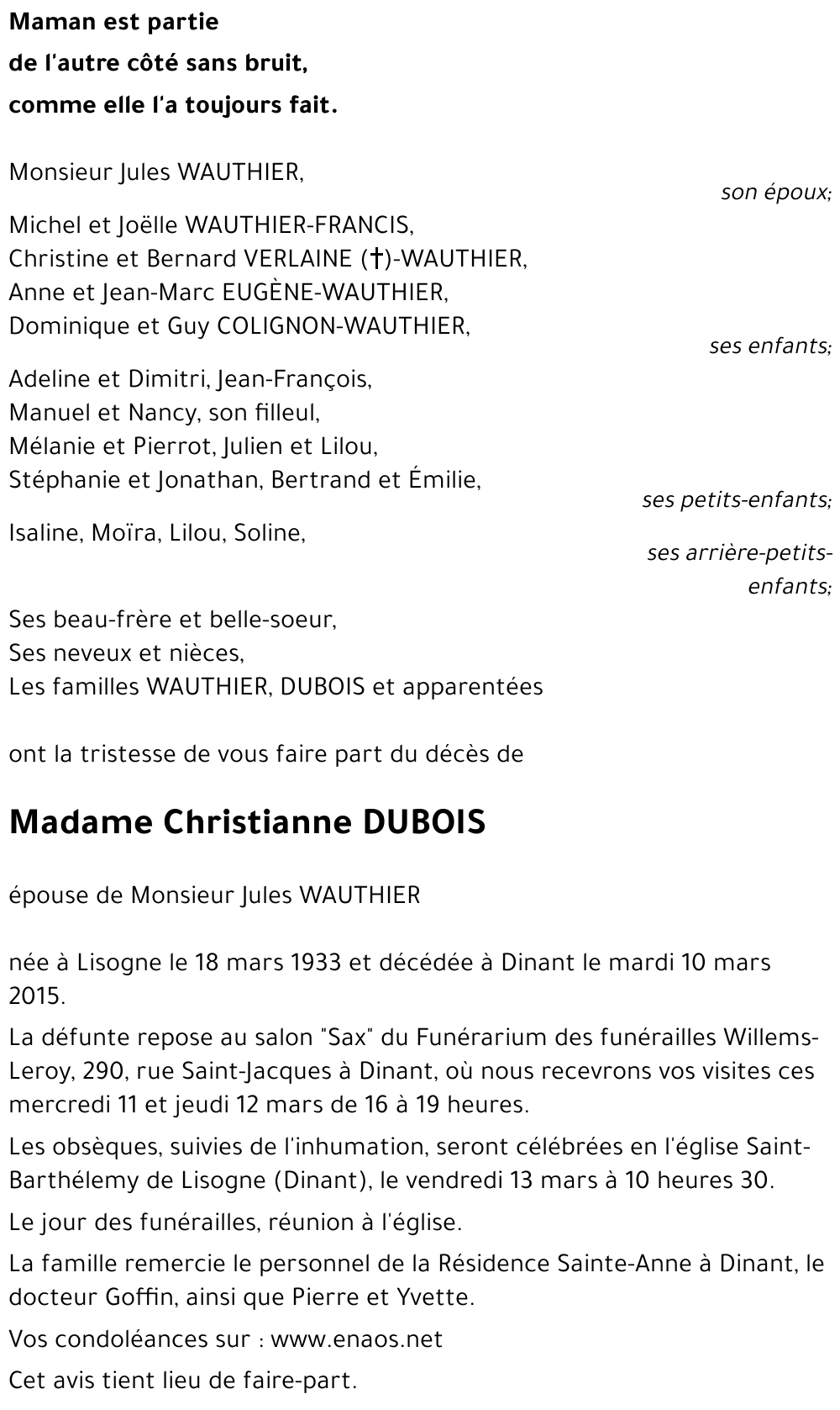 Christianne DUBOIS