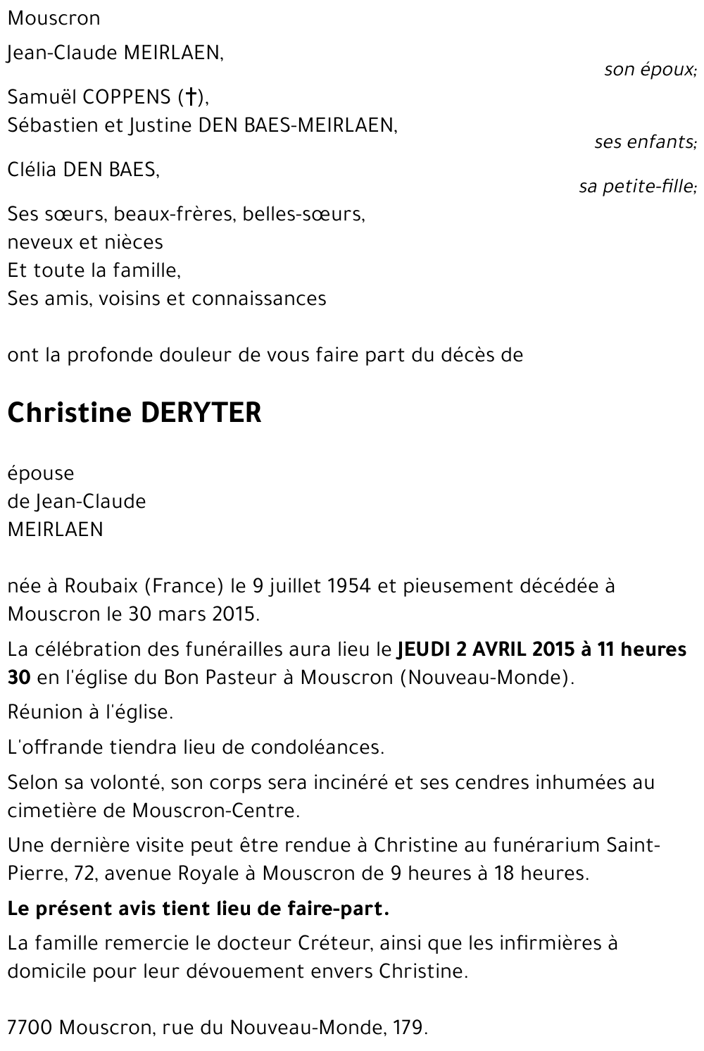 Christine DERYTER