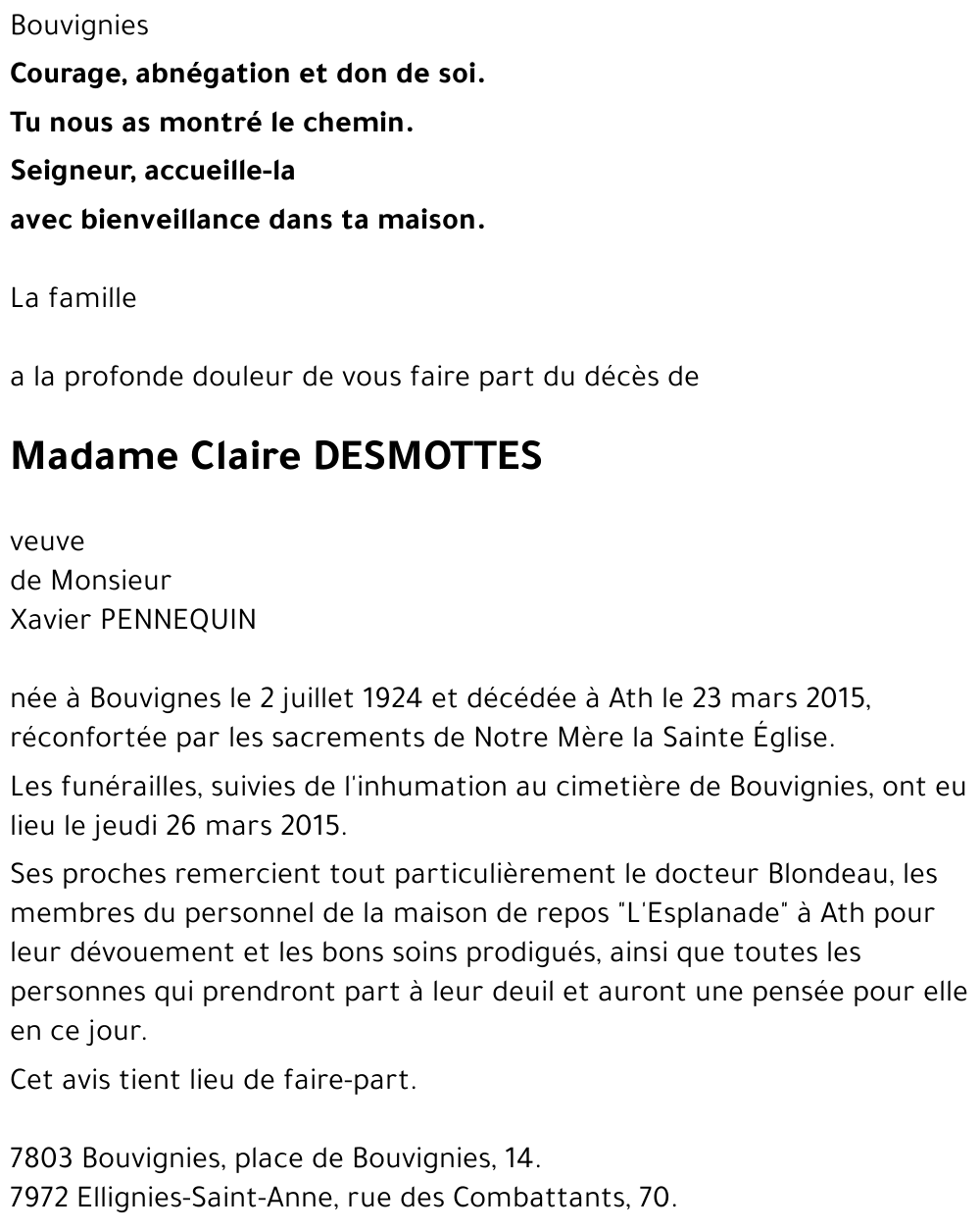 Claire DESMOTTES