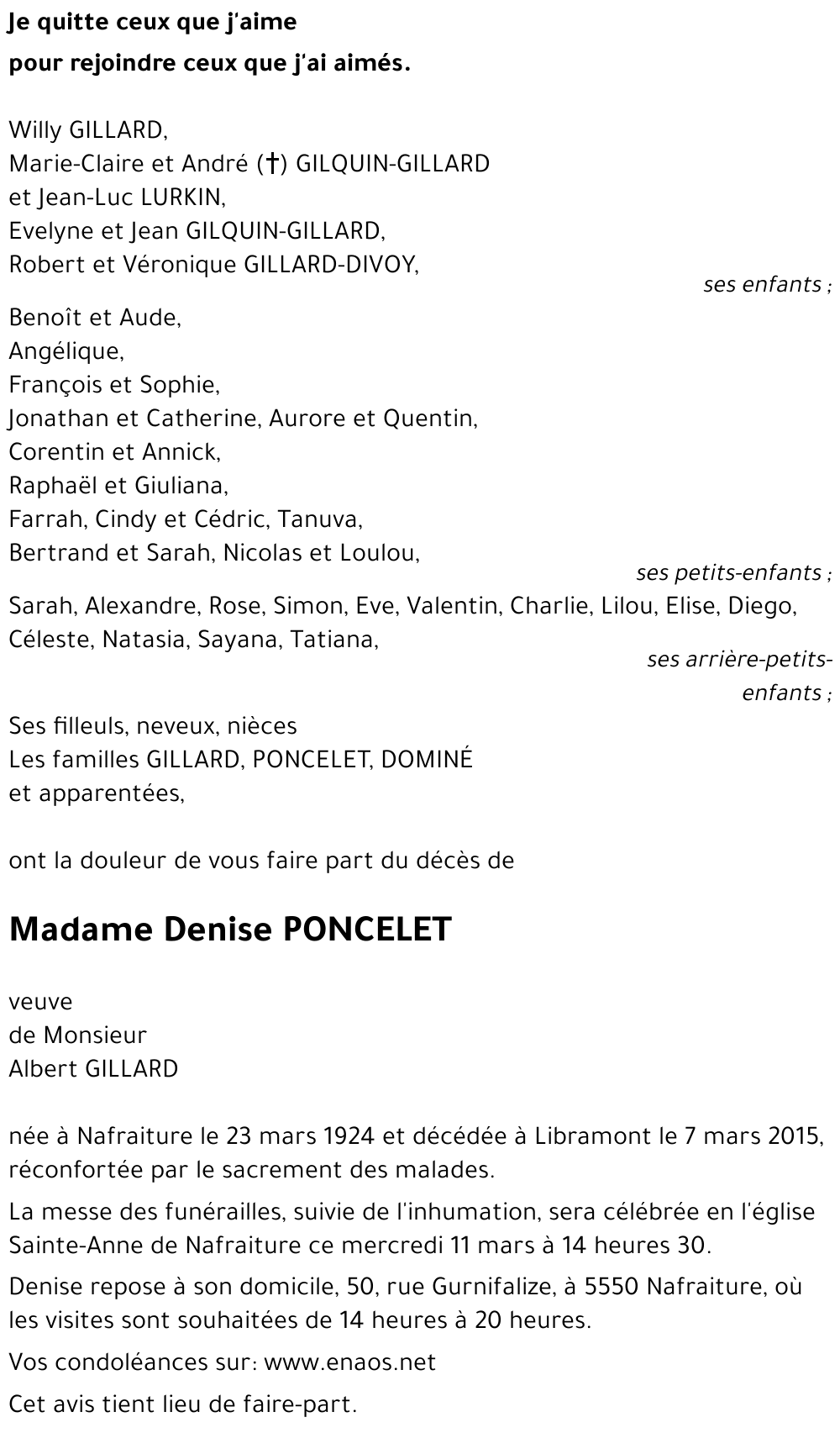 Denise PONCELET