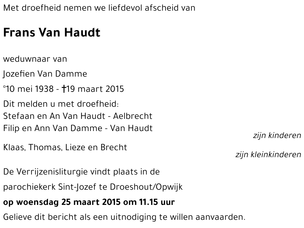 Frans Van Haudt