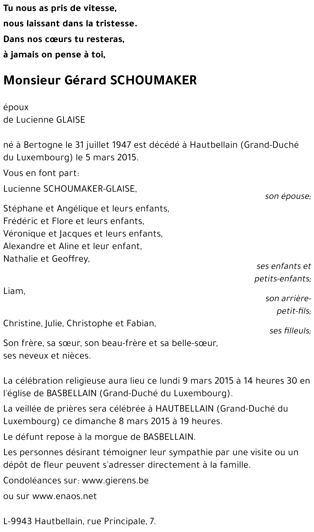 Gérard SCHOUMAKER