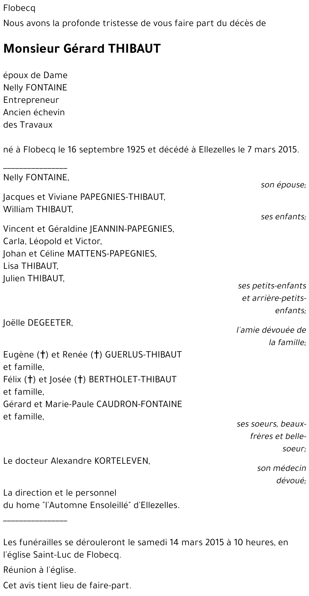 Gérard THIBAUT