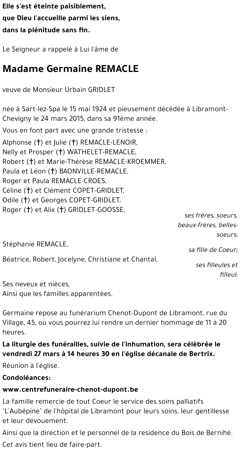 Germaine REMACLE