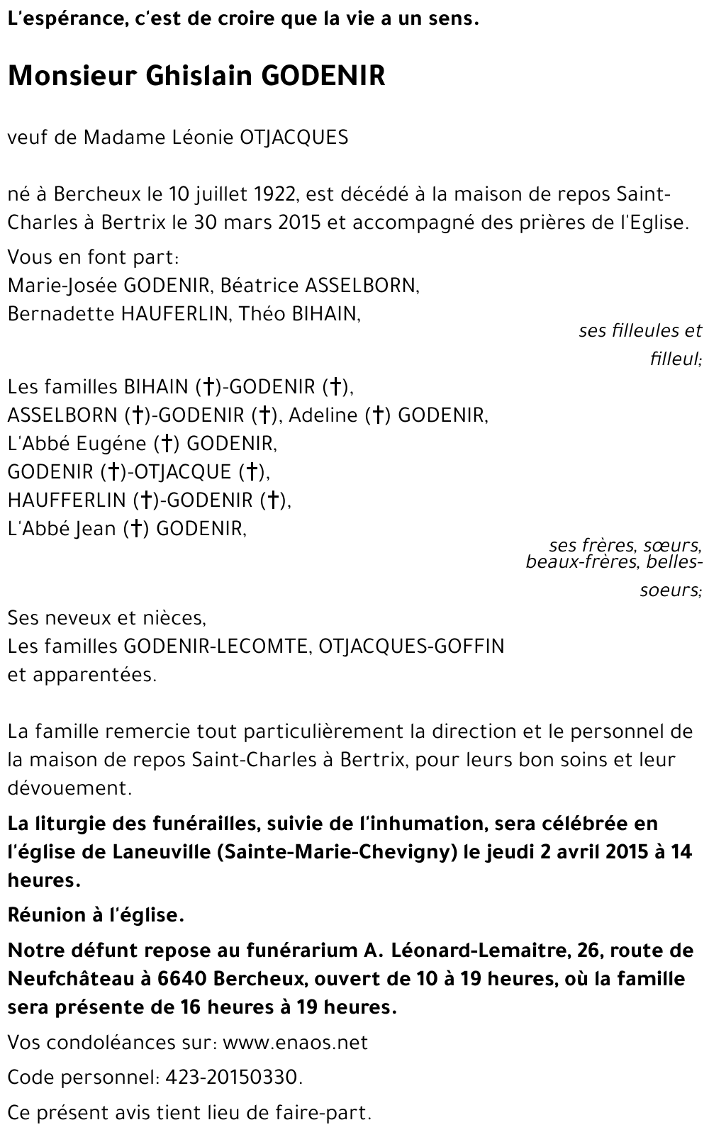 Ghislain GODENIR