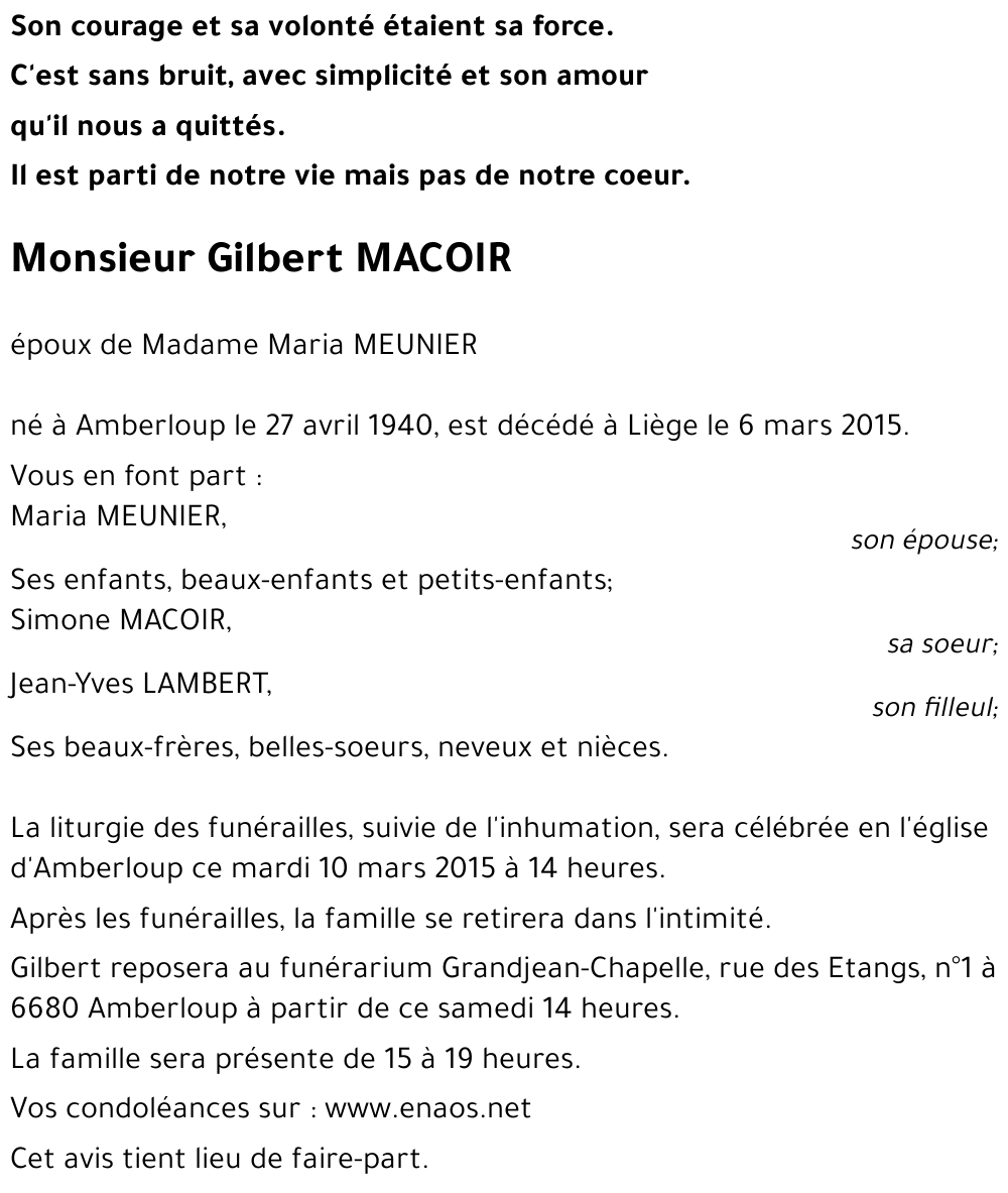 Gilbert MACOIR