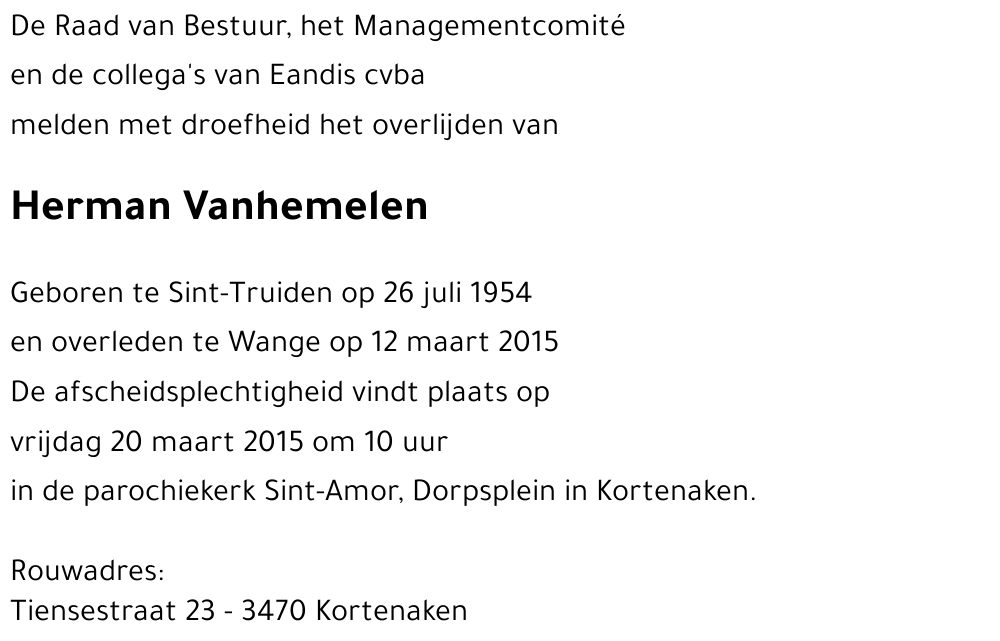 Herman Vanhemelen