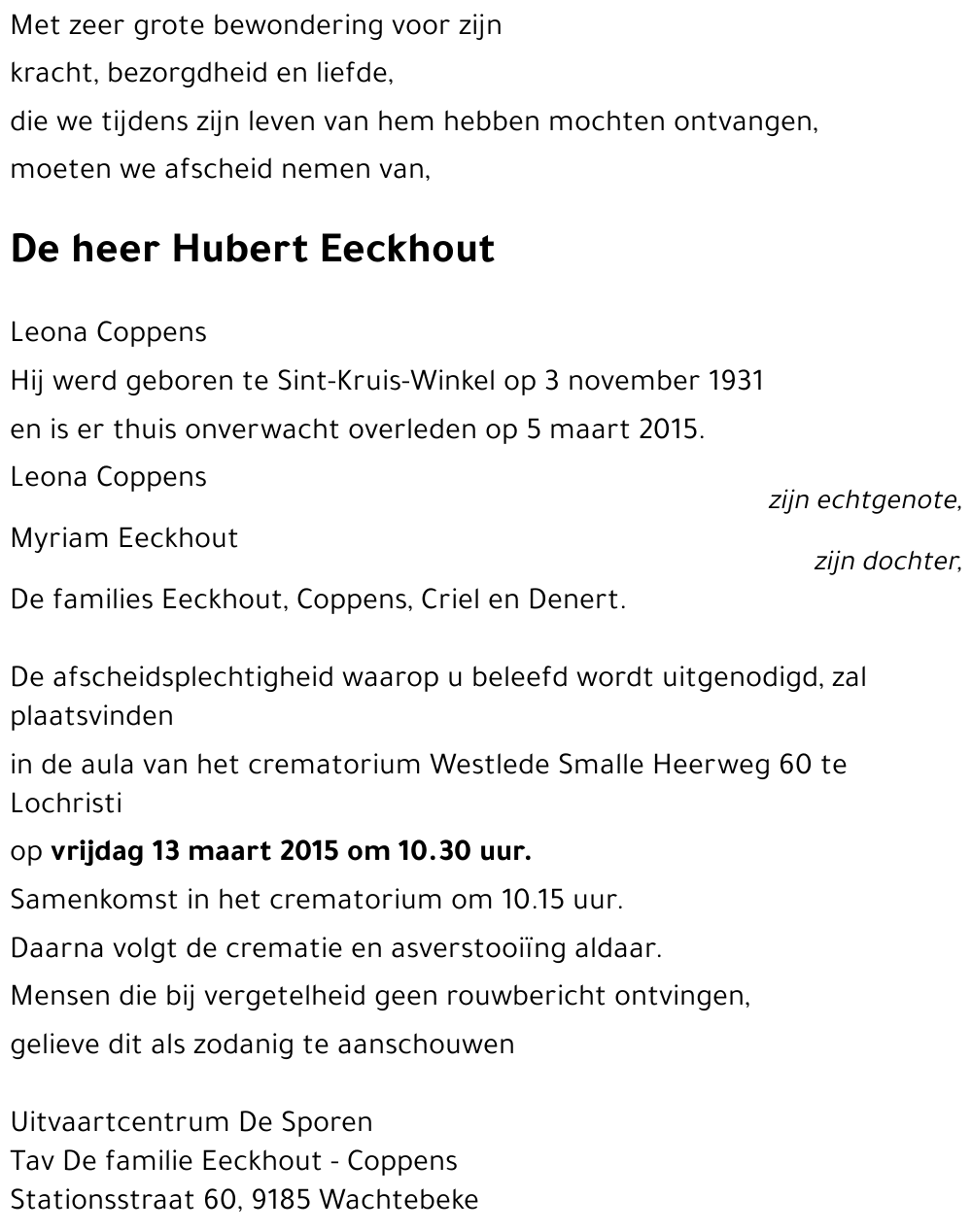 Hubert Eeckhout