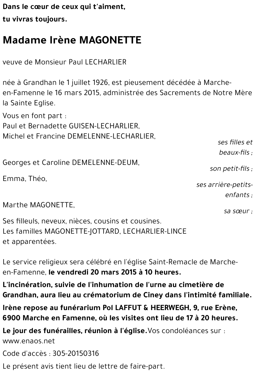 Irène MAGONETTE