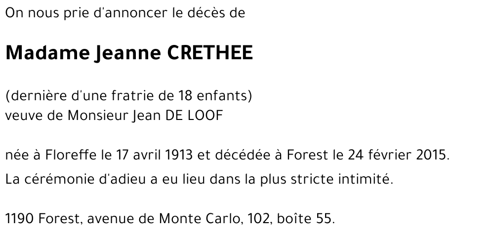 Jeanne CRETHEE