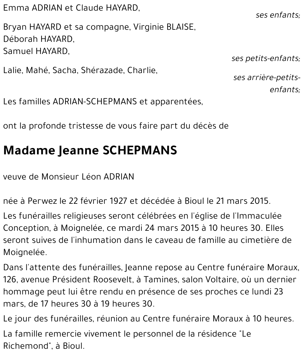 Jeanne SCHEPMANS