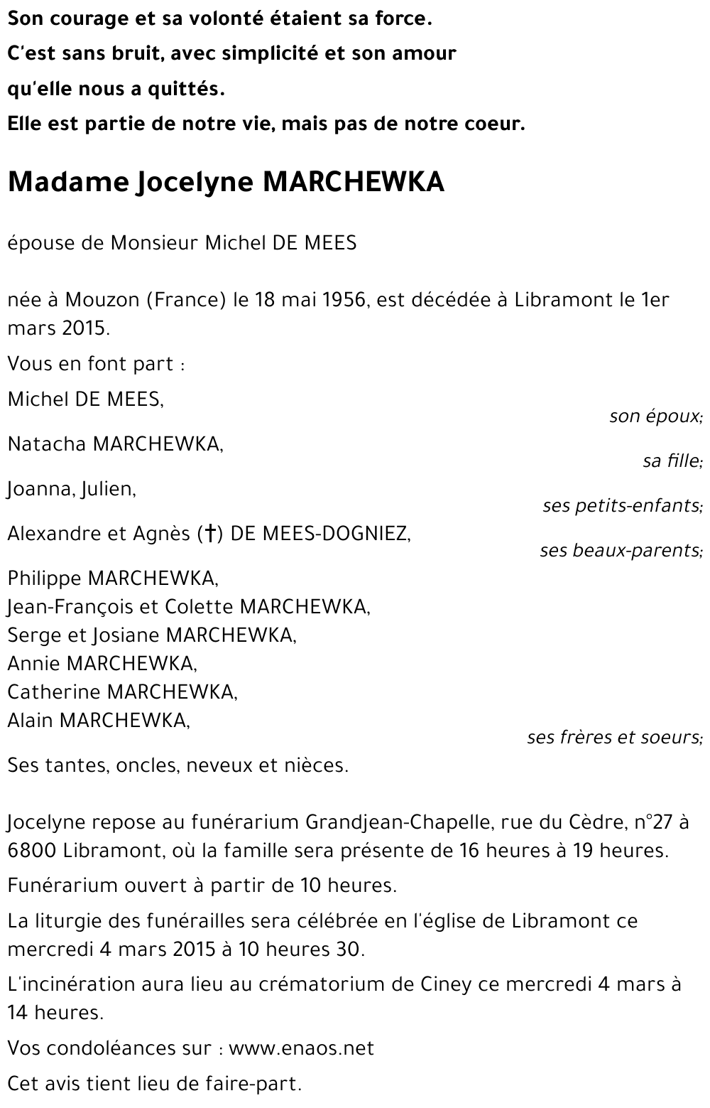 Jocelyne MARCHEWKA
