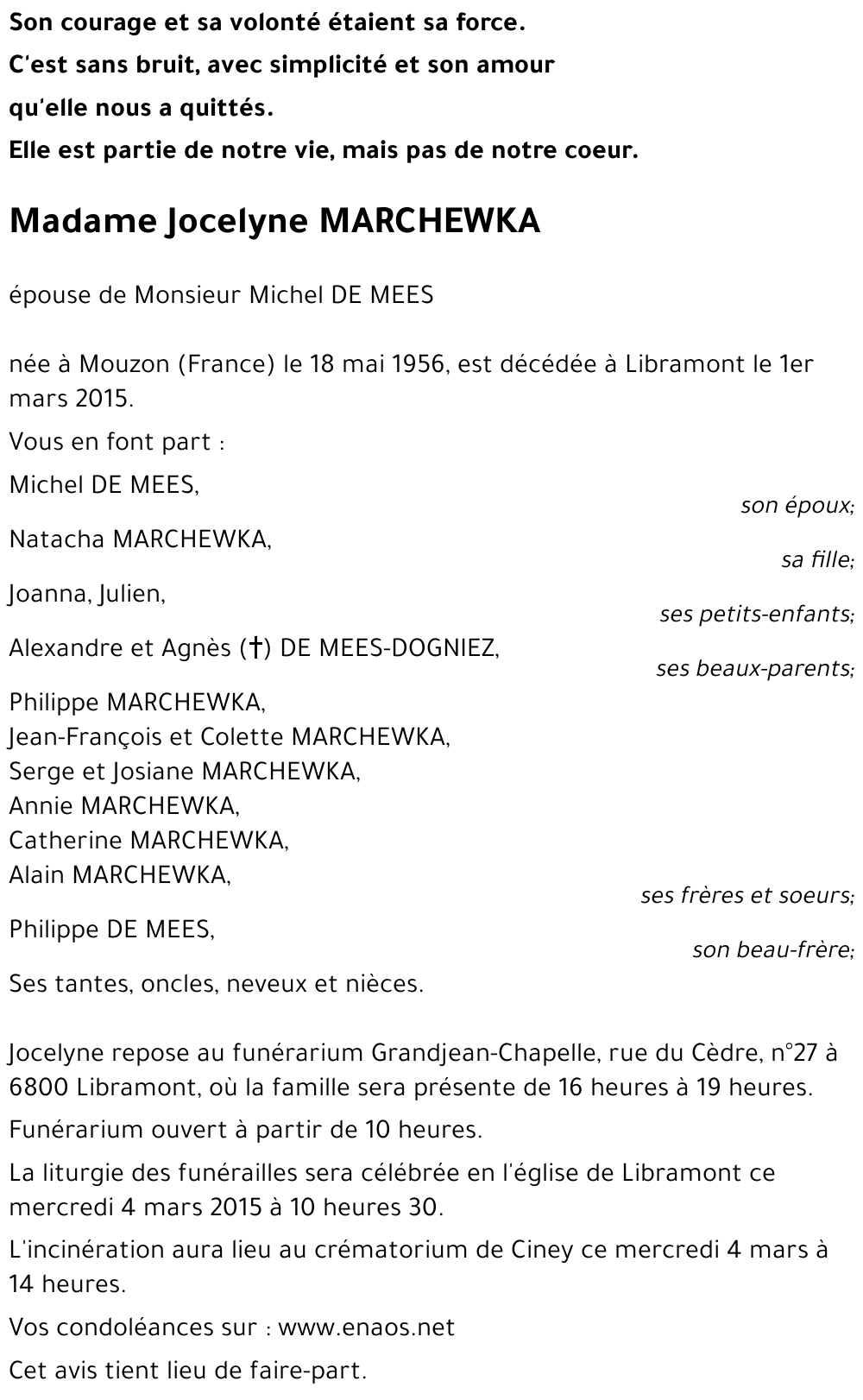 Jocelyne MARCHEWKA