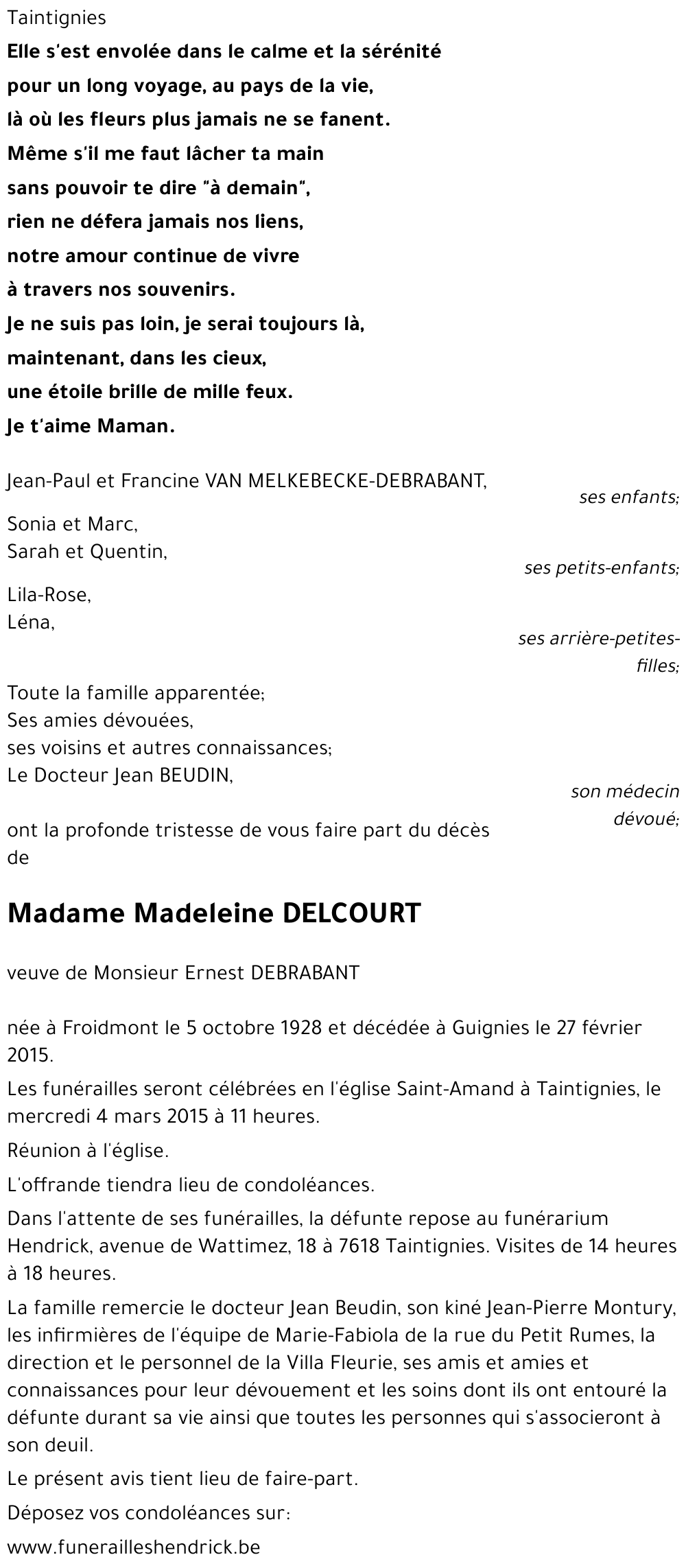 Madeleine DELCOURT