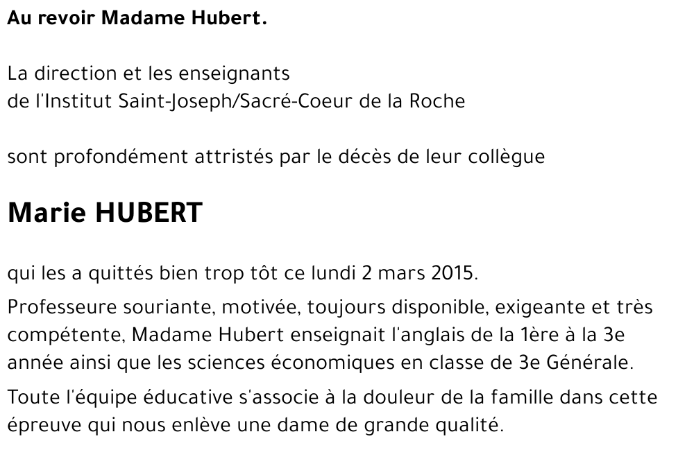 Marie HUBERT