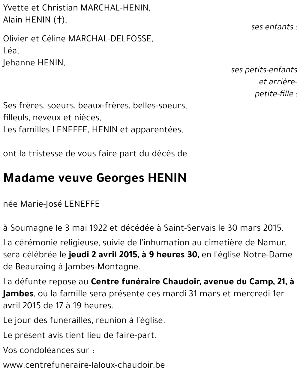Marie-José LENEFFE