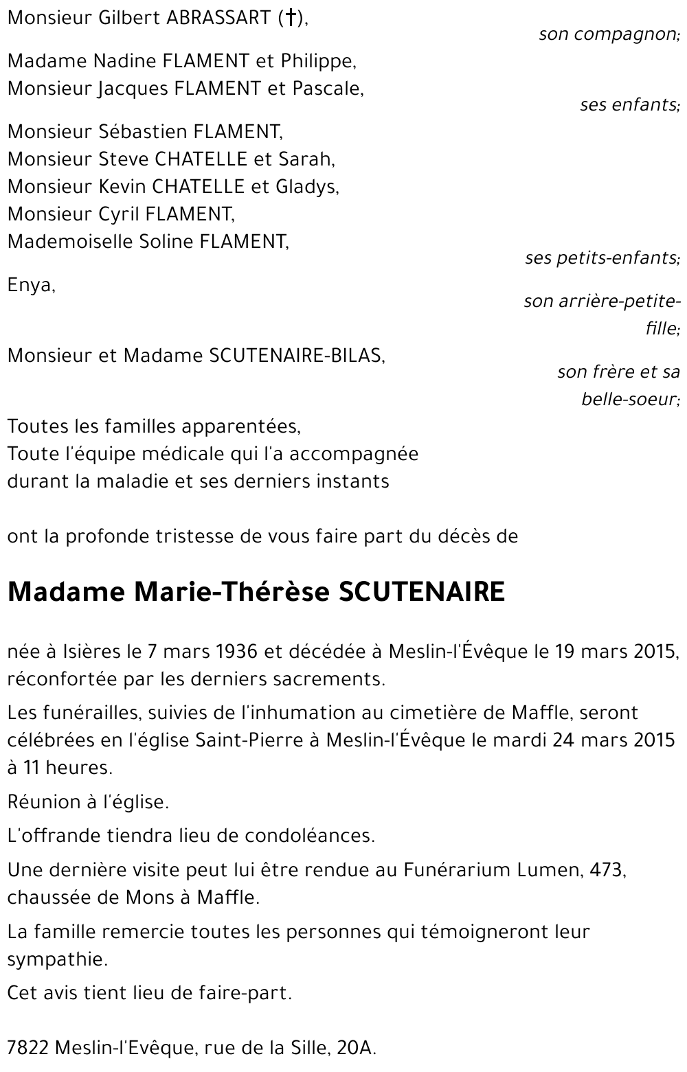 Marie-Thérèse SCUTENAIRE