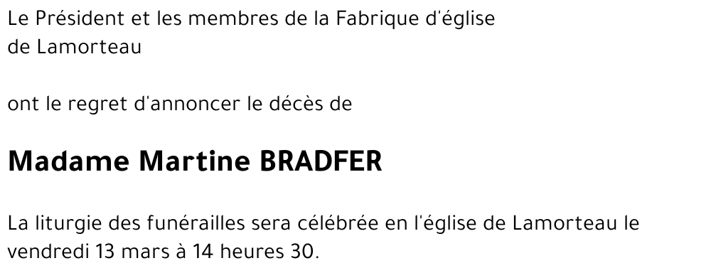 Martine BRADFER 