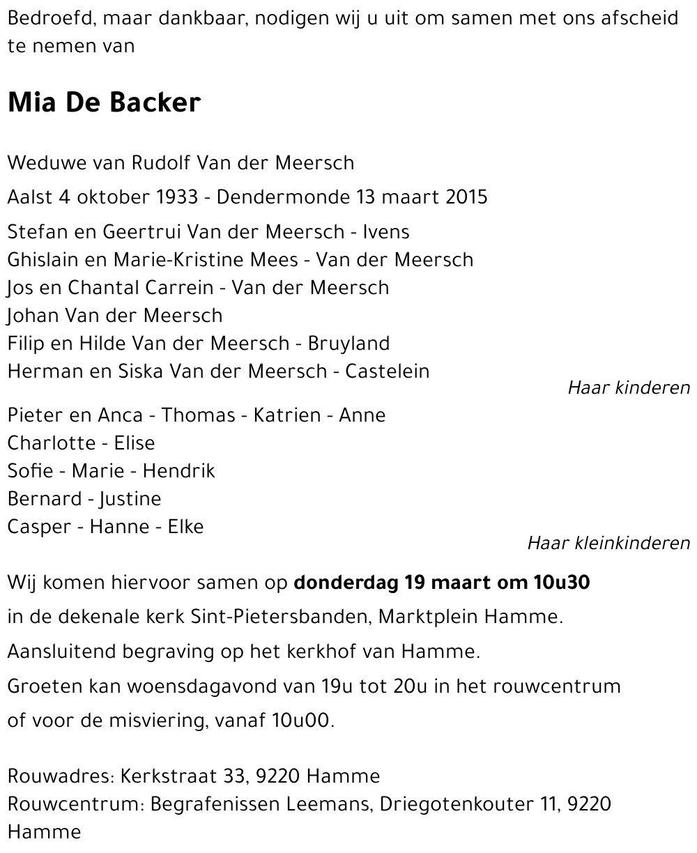 Mia De Backer